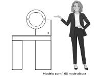 Penteadeira com Espelho e LED Móveis Albatroz Aurea - 6