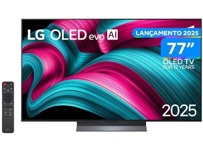 Smart TV 77" LG 4K OLED OLED77C5PSA webOS 25 AI Processor 4K Gen8 com Alexa 4 HDMI