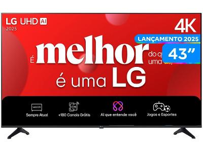 Smart TV 43" LG 4K Ultra HD 43UA7500PSA webOS 25 AI Processor 4K Gen8 com Alexa 3 HDMI