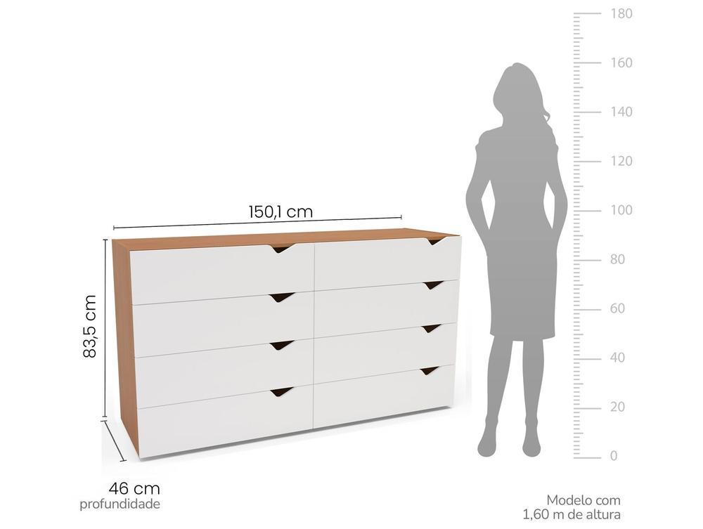 Cômoda Multiuso 8 Gavetas Politorno Móveis Porto - 3