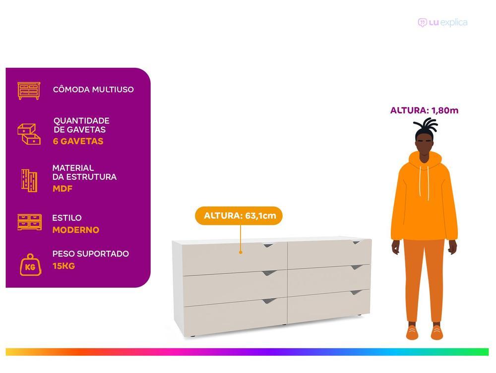 Cômoda Multiuso 6 Gavetas Politorno Móveis Porto - 2