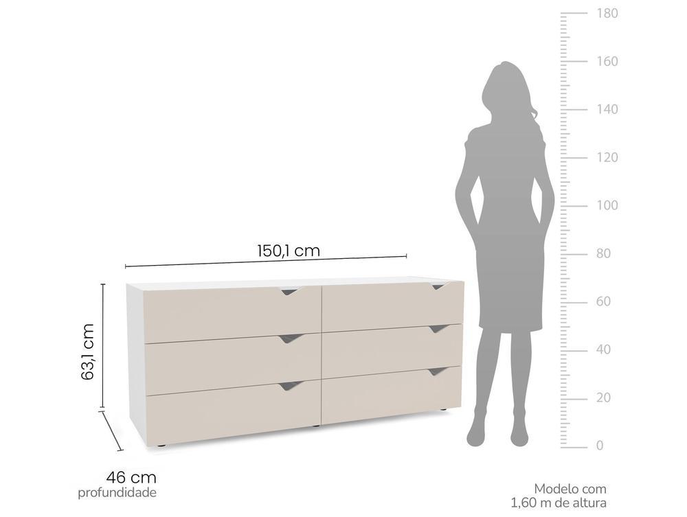 Cômoda Multiuso 6 Gavetas Politorno Móveis Porto - 3