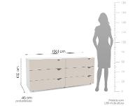 Cômoda Multiuso 6 Gavetas Politorno Móveis Porto - 3