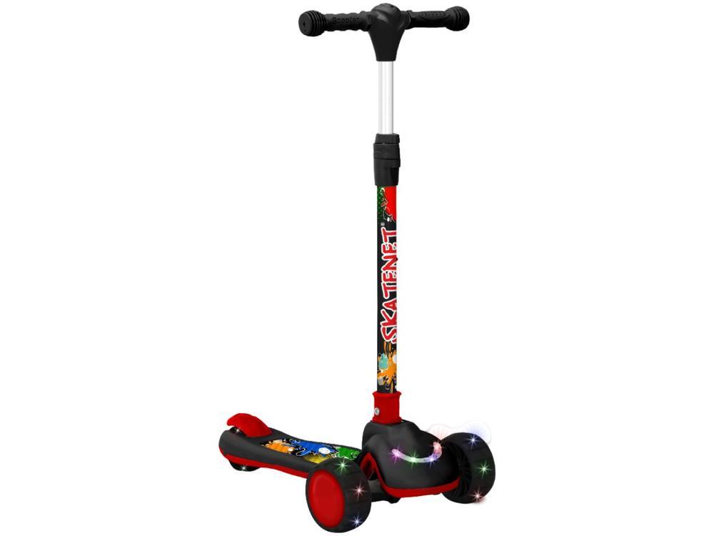 Patinete Infantil 3 Rodas Bandeirante Skatenet Preto e Vermelho - 1