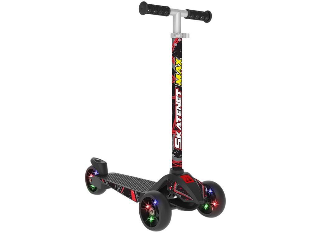 Patinete Infantil 3 Rodas Bandeirante Skatenet Max LED Preto - 1