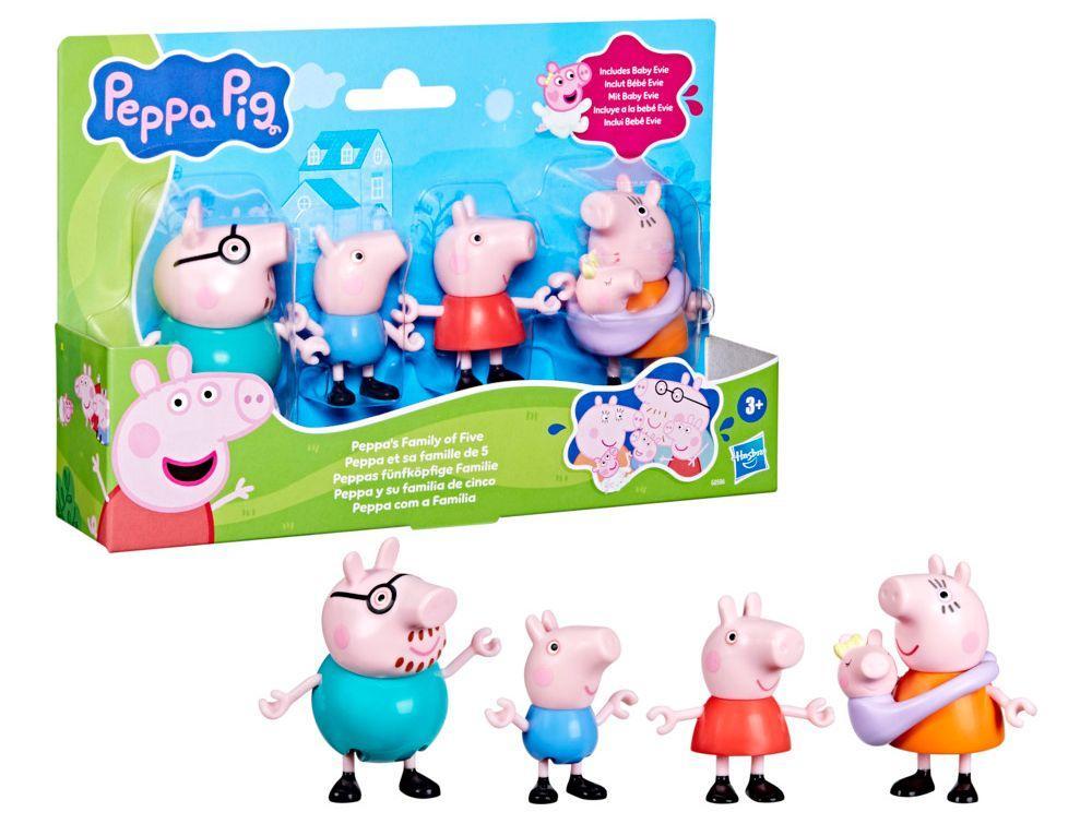 Boneco Peppa com a Família 7,5cm 5 Bonecos - 1