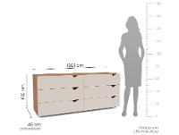 Cômoda Multiuso 6 Gavetas Politorno Móveis Porto - 3