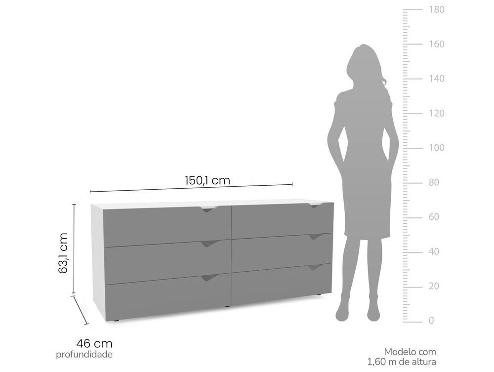 Cômoda Multiuso 6 Gavetas Politorno Móveis Porto - 3