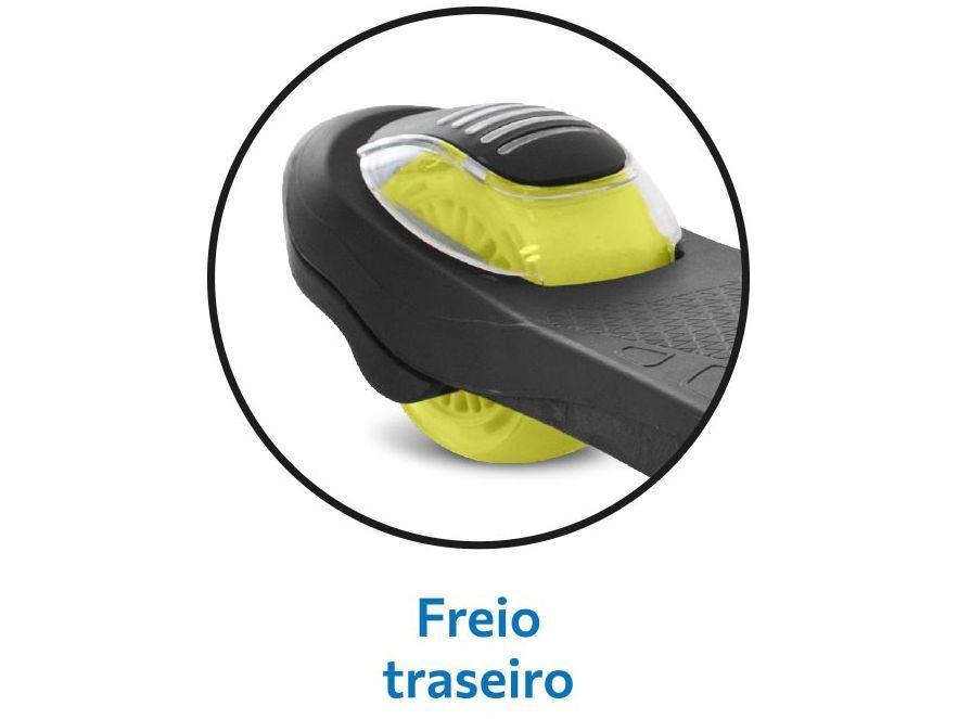 Patinete Infantil 3 Rodas Bandeirante Skatenet LED Pro Preto e Verde - 4
