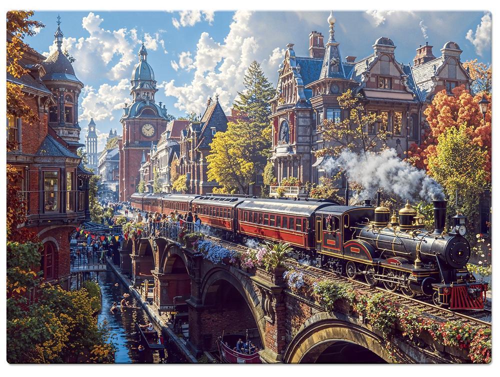 Quebra-cabeça 1000 Peças Trem pela Cidade - 3