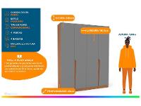 Guarda-roupa Casal 4 Gavetas 4 Portas Politorno Porto - 2