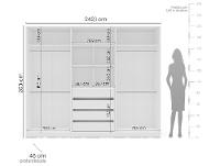 Guarda-roupa Casal com Espelho 4 Gavetas 6 Portas Politorno Lisboa