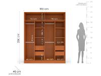 Guarda-roupa Casal 4 Gavetas 4 Portas Politorno Lisboa - 3