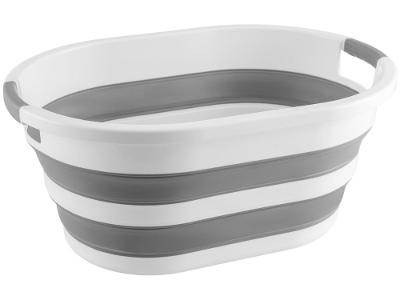 Cesto Organizador Oval 26L Branco e Cinza Powermaid 126033809165