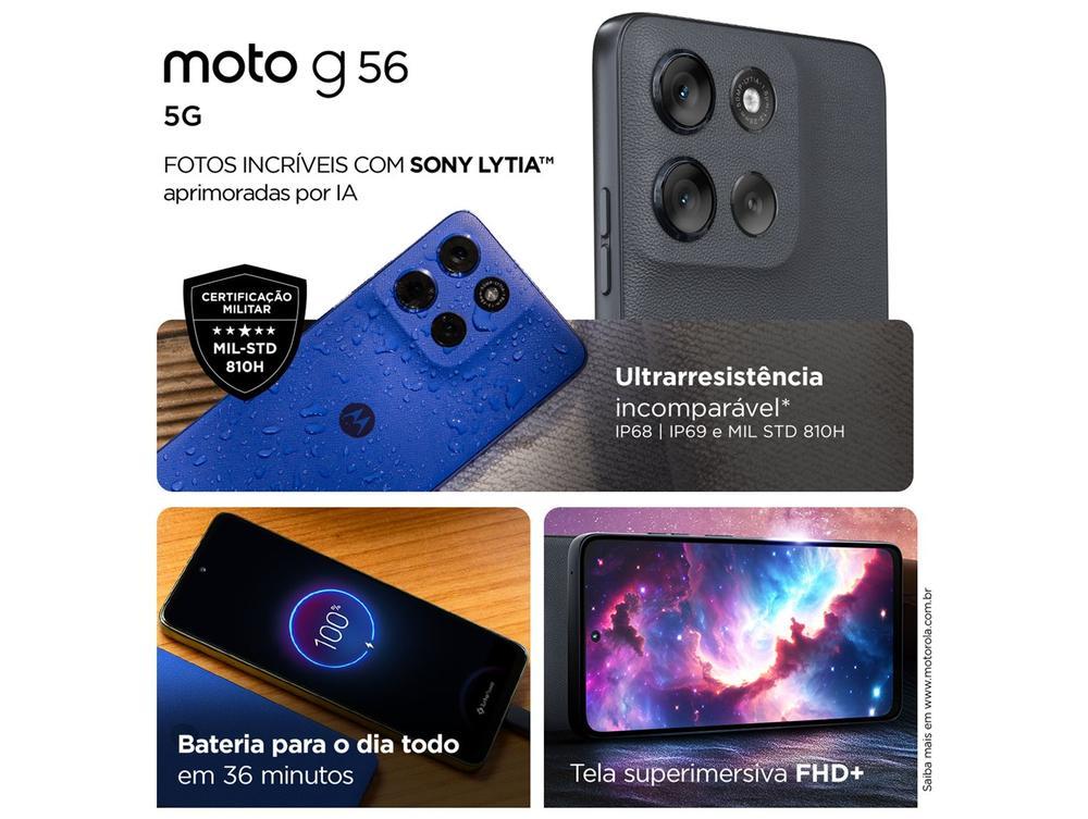 Smartphone Motorola G56 256GB Cinza 5G 8GB de RAM 6,7" Full HD+ Câm. Dupla + Selfie 32MP - 4