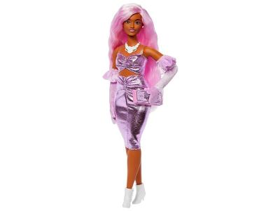 Barbie Boneca Deluxe Cabelo Rosa e Vestido Brilhante