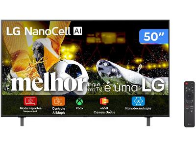 Smart TV 50" LG 4K Ultra HD NANO 50NANO80ASA webOS 25 α7 AI Processor Alexa 3 HDMI 2 US