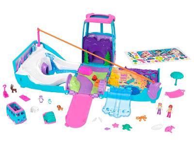 Playset Polly Pocket Aventura sobre Rodas com Pets