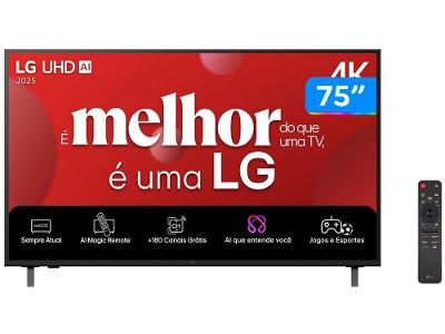 Smart TV 75" LG 4K Ultra HD UHD 75UA8550PSA webOS 25 α7 AI Processor 4K Gen8 Alexa 3 HDMI 2 USB