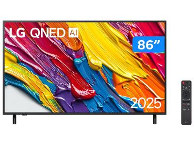 Smart TV 86" LG 4K Ultra HD QNED 86QNED82ASG webOS 25 α7 AI Processor 4K Gen8 Alexa 3 HDMI