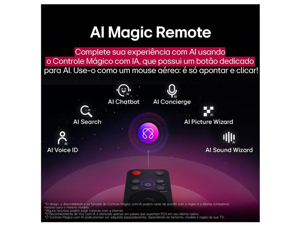 Smart TV 65" LG 4K Ultra HD QNED 65QNED82ASG webOS 25 α7 AI Processor Alexa 3 HDMI - 4