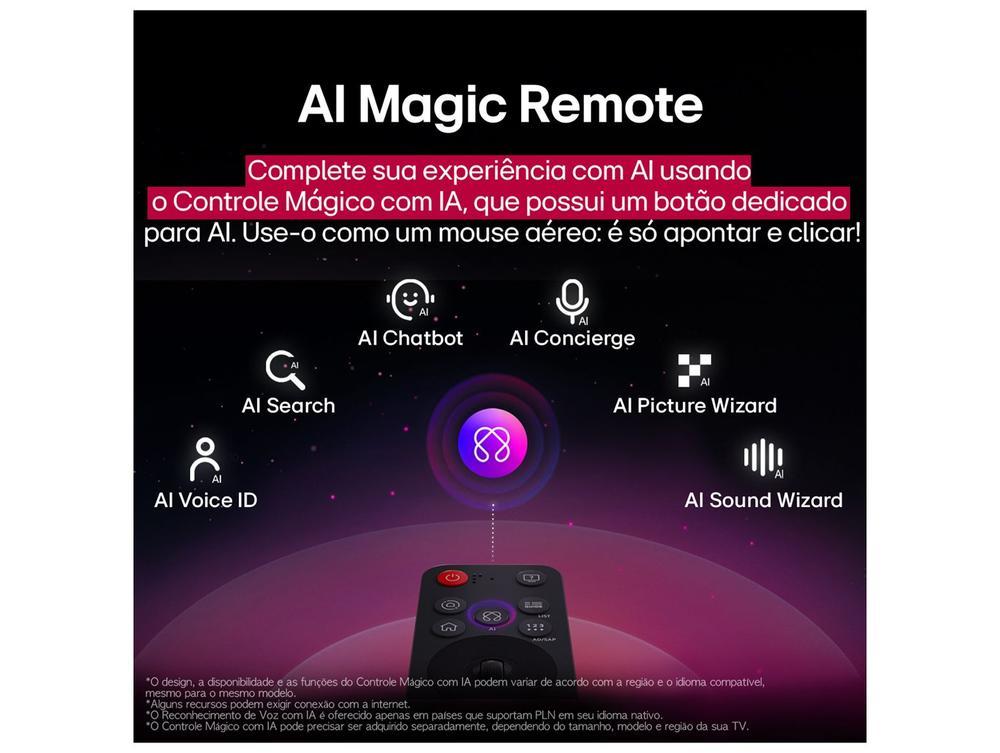 Smart TV 55" LG 4K QNED MiniLED 55QNED85ASG WebOS 25 Processador α8 AI Alexa 4 HDMI - 4