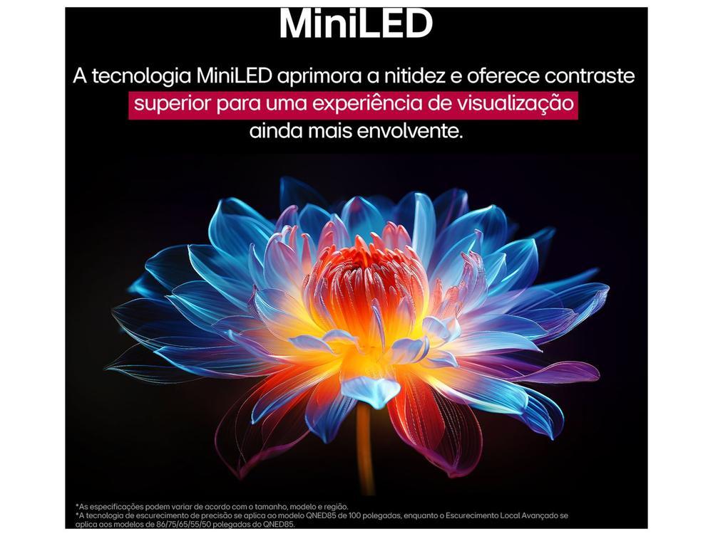 Smart TV 55" LG 4K QNED MiniLED 55QNED85ASG WebOS 25 Processador α8 AI Alexa 4 HDMI - 8