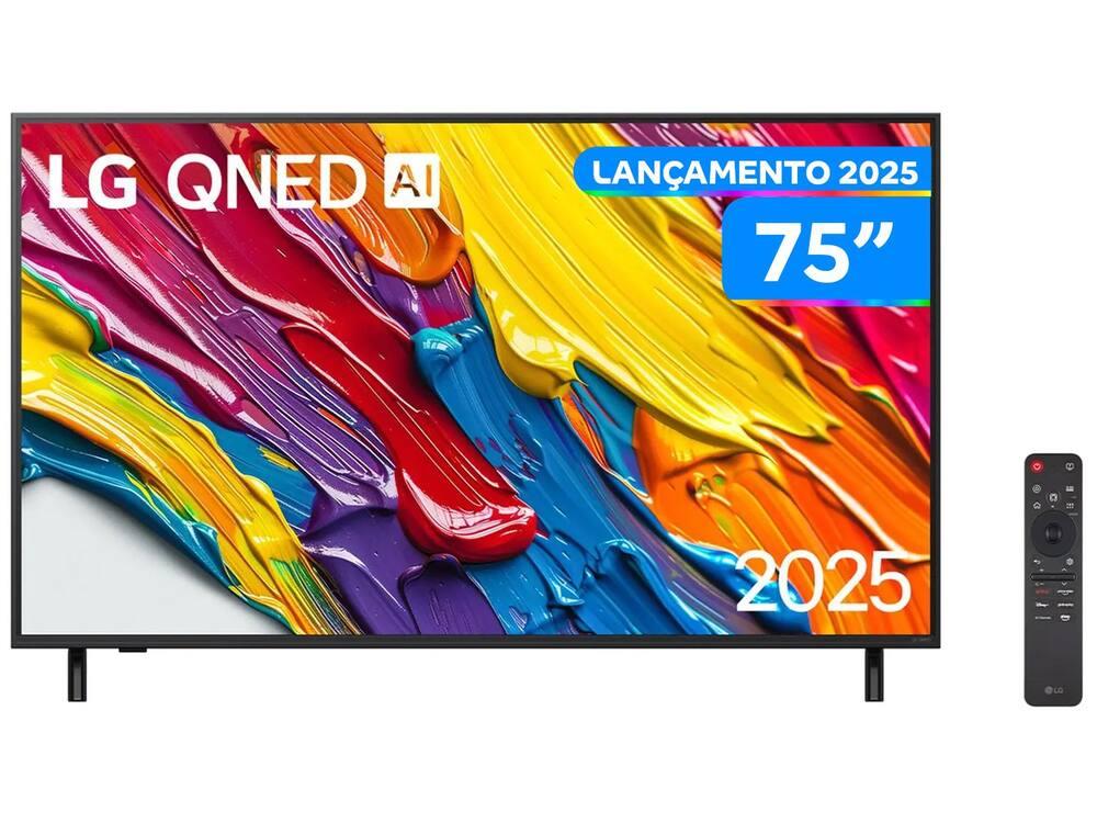 Smart TV 75" LG 4K QNED 75QNED82ASG webOS 25 α7 AI Processor 4K Gen8 Alexa 3 HDMI 2.0 2 USB - 1