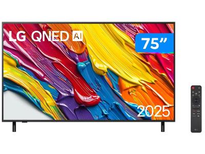 Smart TV 75" LG 4K QNED 75QNED82ASG webOS 25 α7 AI Processor 4K Gen8 Alexa 3 HDMI 2.0 2 USB