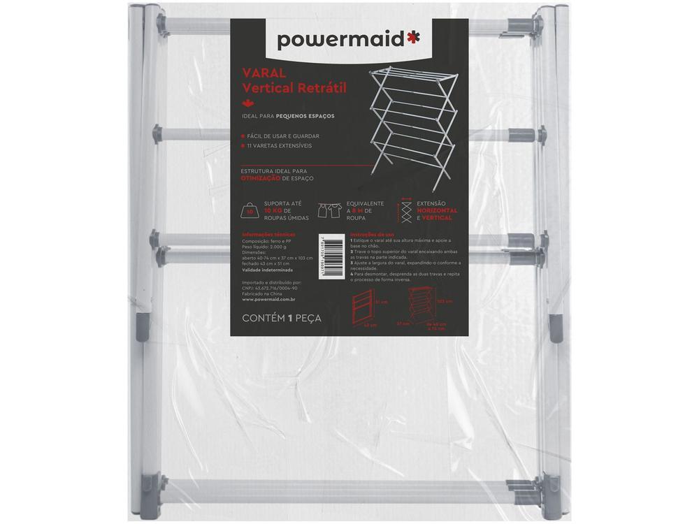 Varal de Chão Retrátil e Dobrável Powermaid 126069800001 - 4