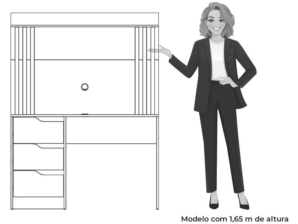 Escrivaninha 3 Gavetas Móveis Albatroz Mimo Doble - 6