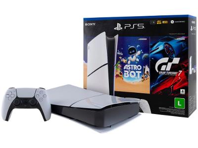 PlayStation 5 Slim Edição Digital 1TB 1 Controle Branco Sony com 2 Jogos