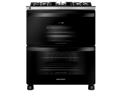 Fogão 5 Bocas Brastemp Preto Duplo Forno BFD5LAE