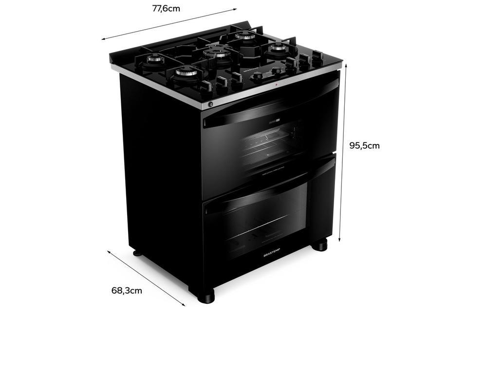 Fogão 5 Bocas Brastemp Preto Duplo Forno BFD5LAE - 9