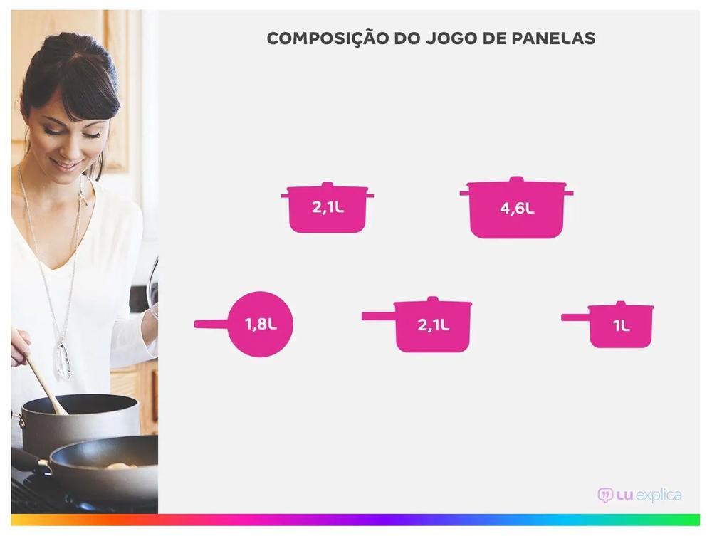 Jogo de Panelas Brinox Cerâmico de Alumínio Vanilla 5 Peças Optima Essentials Ceramic Life - 2