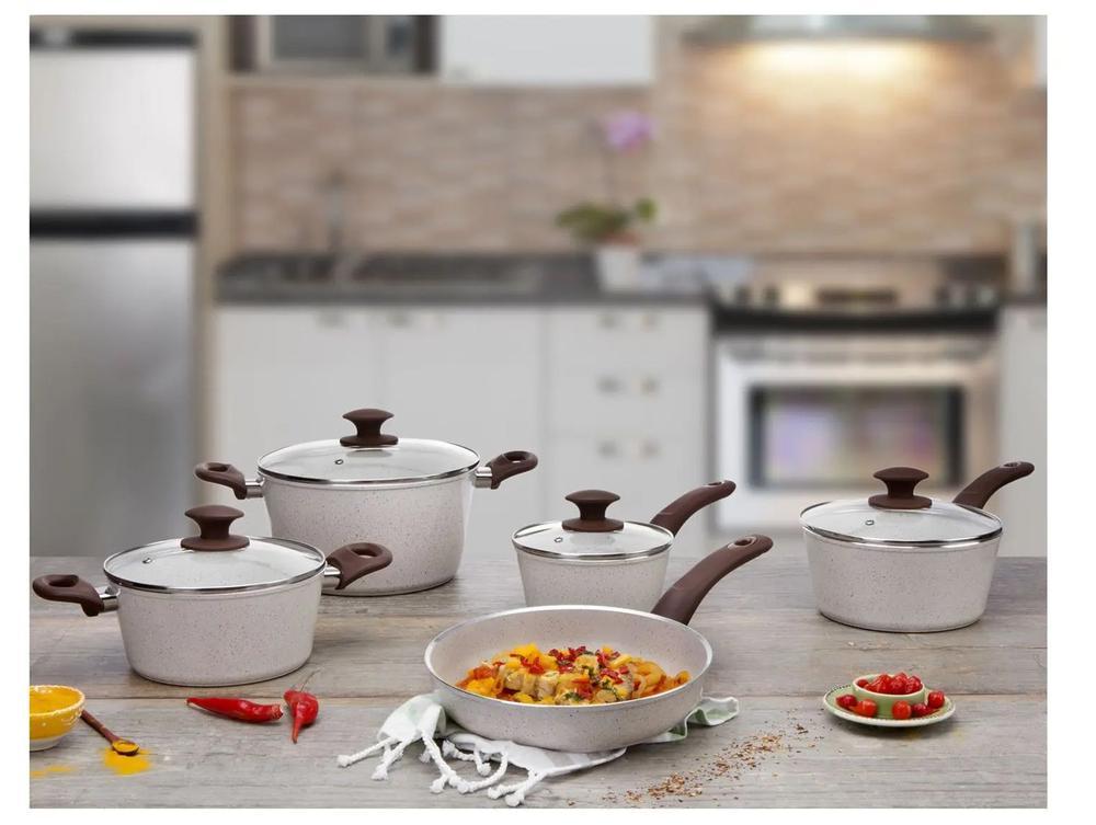 Jogo de Panelas Brinox Cerâmico de Alumínio Vanilla 5 Peças Optima Essentials Ceramic Life - 4