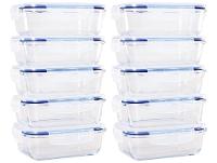 Jogo de Potes de Vidro Brinox com Tampa Retangular Lock & Stock 640ml 10 Peças - 1