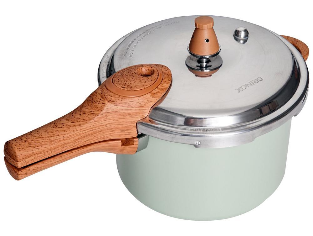 Panela de Pressão Brinox 4,2L Fechamento Externo Pistache Ceramic Life Pressure - 1