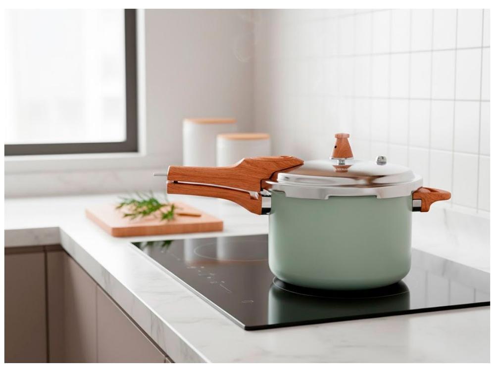 Panela de Pressão Brinox 4,2L Fechamento Externo Pistache Ceramic Life Pressure - 4