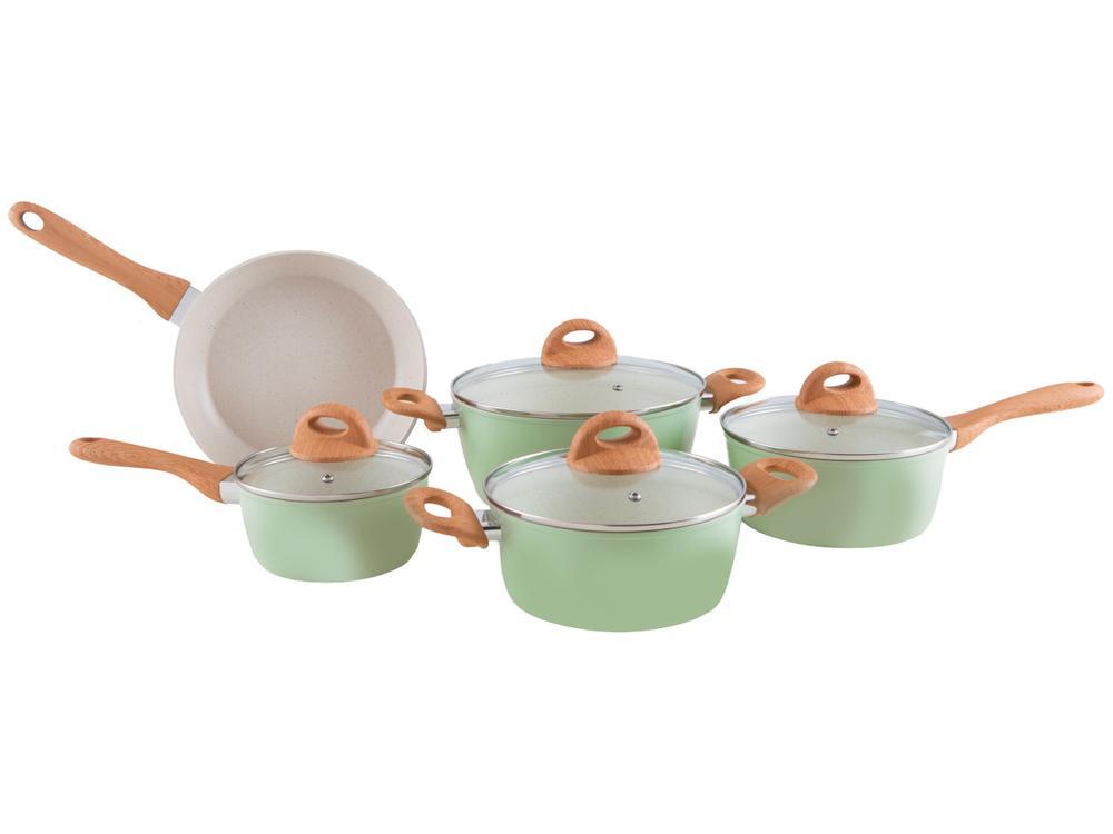 Jogo de Panelas Brinox Verde Pistache 5 Peças Optima Ceramic Life - 1