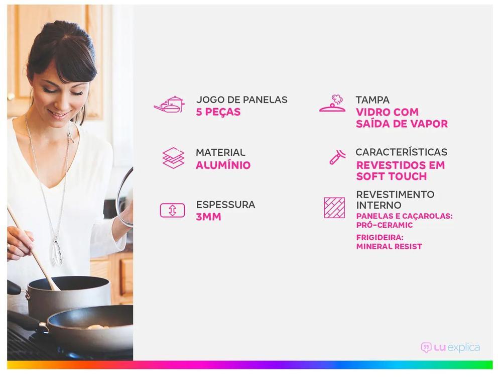 Jogo de Panelas Brinox Verde Pistache 5 Peças Optima Ceramic Life - 2