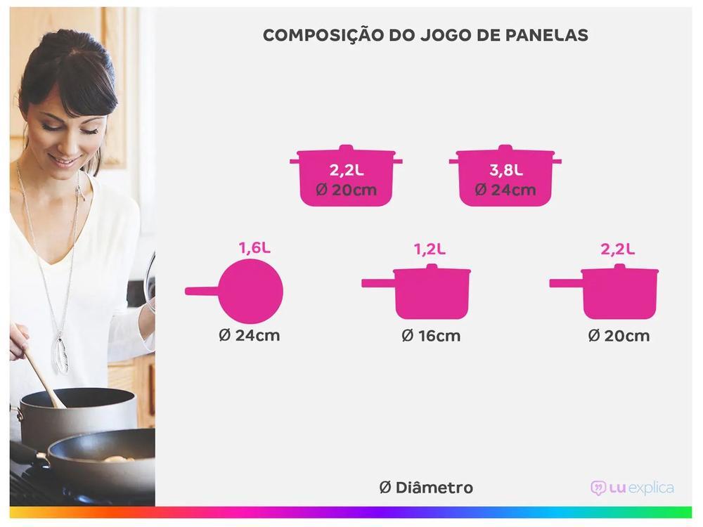 Jogo de Panelas Brinox Verde Pistache 5 Peças Optima Ceramic Life - 3