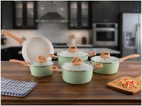 Jogo de Panelas Brinox Verde Pistache 5 Peças Optima Ceramic Life