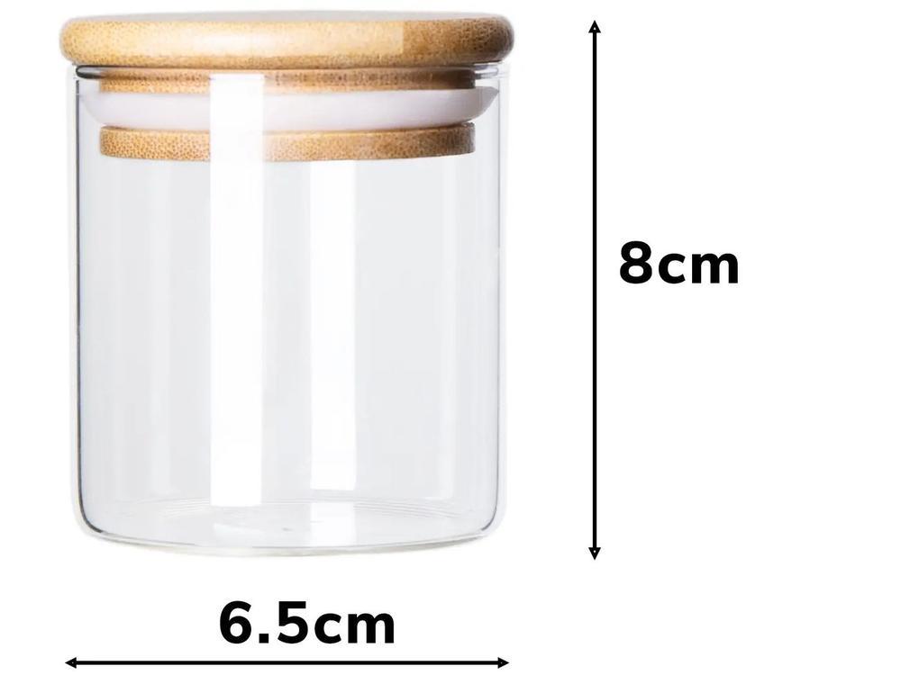 Jogo de Potes de Vidro Brinox Redondo 180ml Ekko Lock & Stock 6 Peças - 9