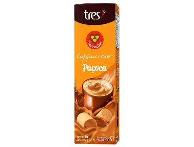 Capsula TRES Cappuccino 3 Corações Cappuccino Paçoca 10 Unidades