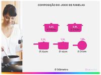 Jogo de Panelas Brinox Mocha Mousse 5 Peças Optima Ceramic Life - 3