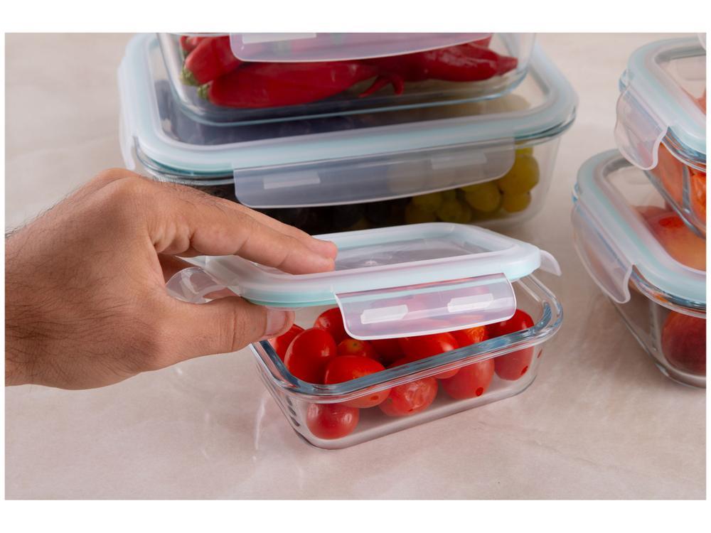 Jogo de Potes de Vidro Brinox com Tampa Retangular Lock & Stock 6 Peças - 3