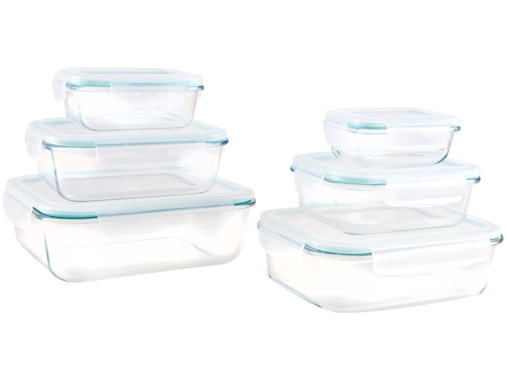 Jogo de Potes de Vidro Brinox com Tampa Retangular Lock & Stock 6 Peças - 4