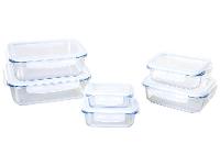 Jogo de Potes de Vidro Brinox com Tampa Retangular Lock & Stock 6 Peças - 1