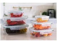 Jogo de Potes de Vidro Brinox com Tampa Retangular Lock & Stock 6 Peças - 2